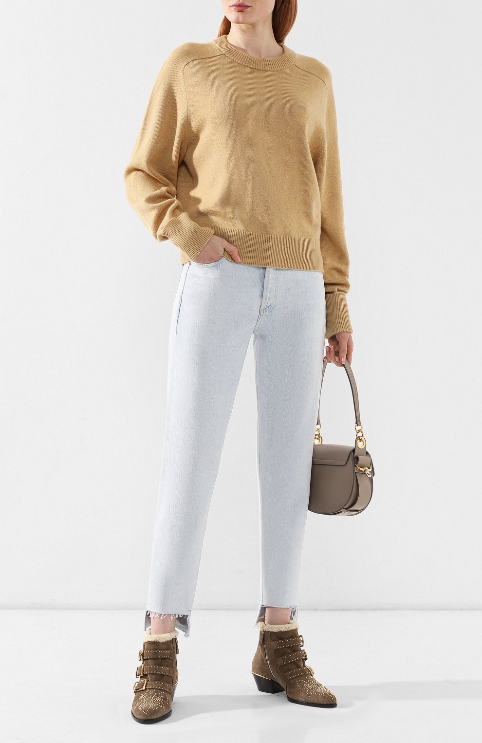 Замшевые казаки susanna CHLOÉ бежевого цвета по цене 134000 руб., арт. CHC18W13438, фото 2 Замшевые казаки susanna CHLOÉ, арт. CHC18W13438, фото 2