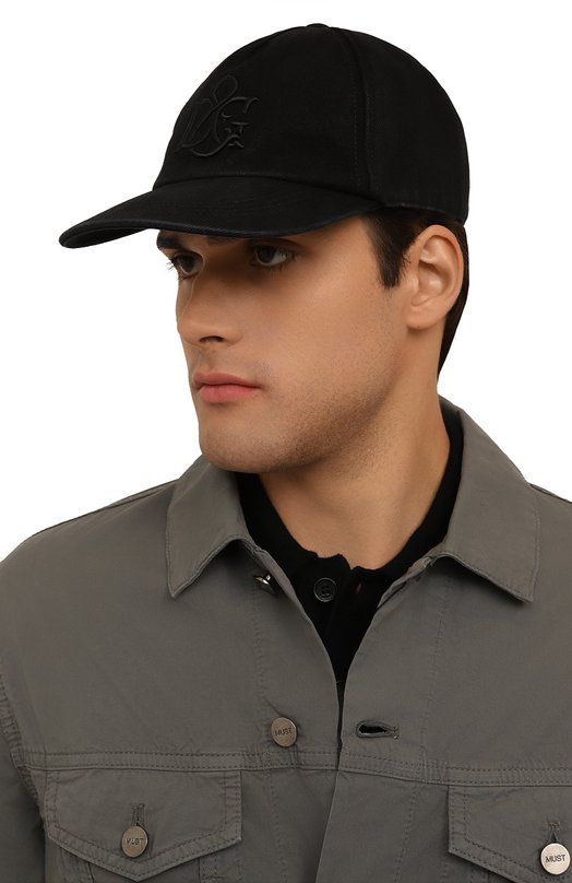 Хлопковая бейсболка Dolce & Gabbana GH873Z/GI527 Чёрный  GH873Z/GI527 Фото 2