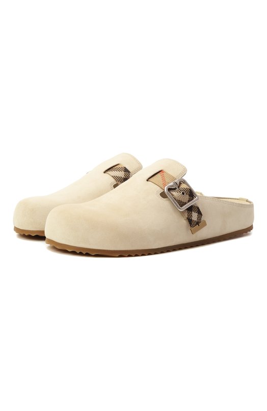 Замшевые сабо Urchin Burberry 8106114 Кремовый 8106114