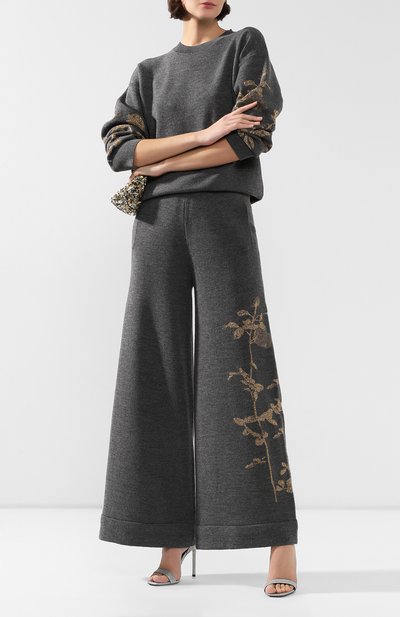 Шерстяные брюки DRIES VAN NOTEN серого цвета по цене 68400 руб., арт. 192-11247-8726, фото 2 Шерстяные брюки DRIES VAN NOTEN, арт. 192-11247-8726, фото 2