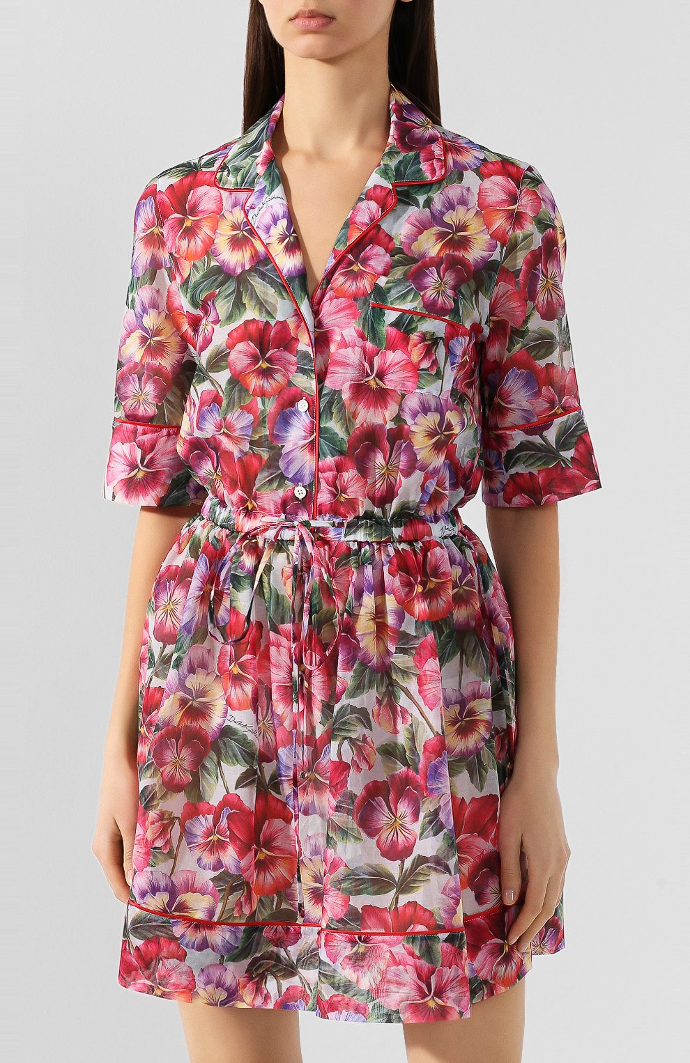 Платье из смеси хлопка и шелка DOLCE & GABBANA, арт. F6H5KT/HS5GK, фото 3