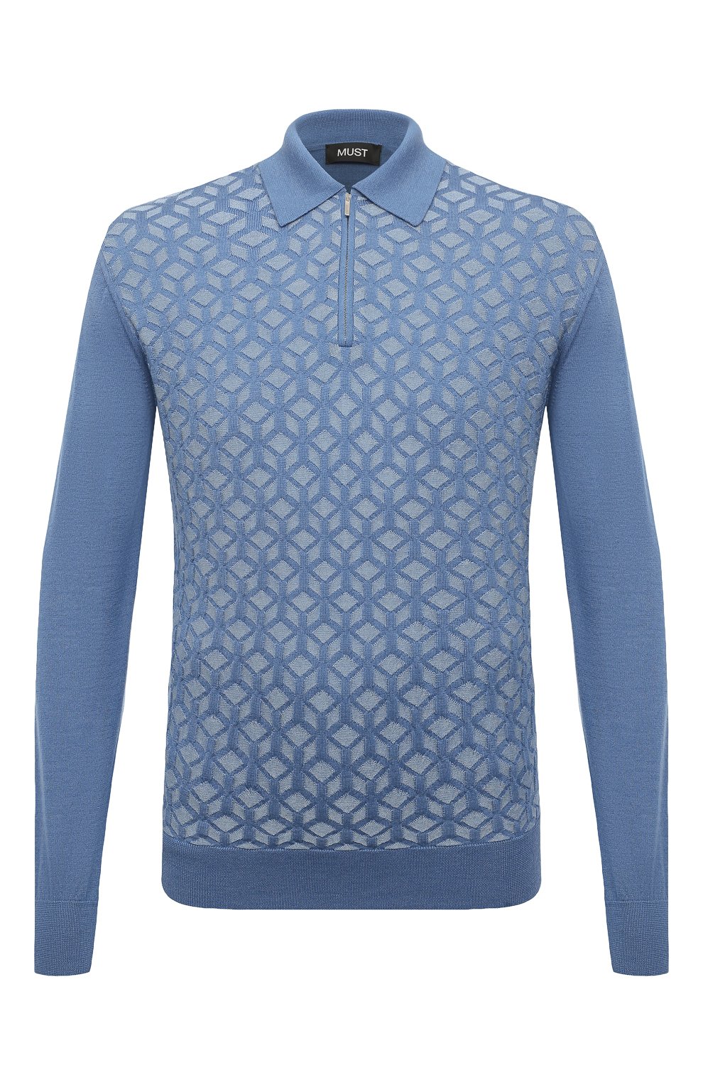 Поло из кашемира и шелка MVST голубого цвета по цене 81850 руб., арт. 222M22A679571, фото 1 Поло из кашемира и шелка MVST, арт. 222M22A679571, фото 1