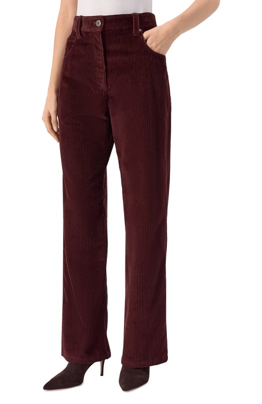 Вельветовые брюки Brunello Cucinelli MA180P9075 Бордовый  MA180P9075 Фото 3
