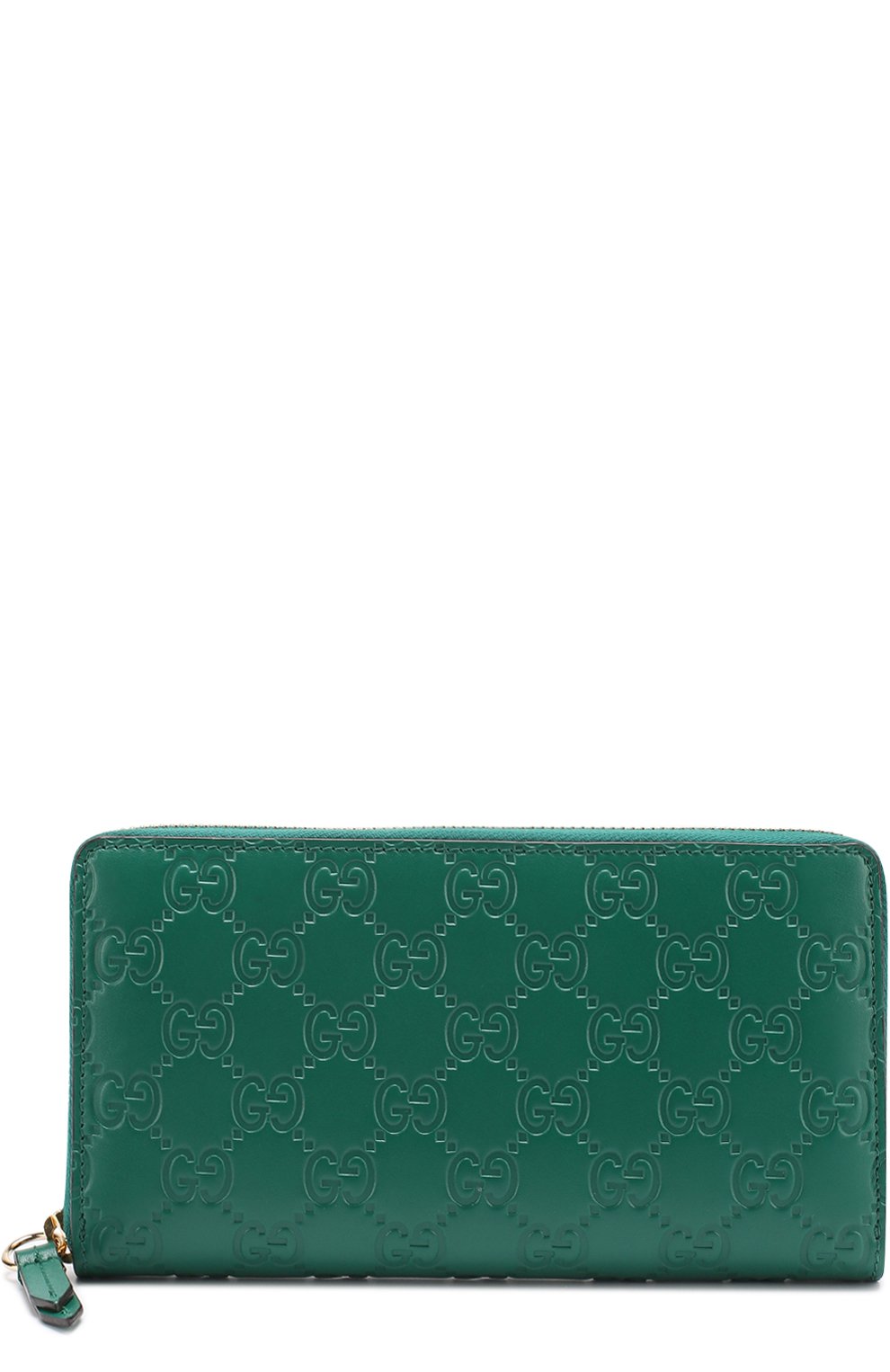 Кожаный кошелек с тиснением signature на молнии GUCCI зеленого цвета по цене 56850 руб., арт. 410102/CWC1G, фото 1 Кожаный кошелек с тиснением signature на молнии GUCCI, арт. 410102/CWC1G, фото 1
