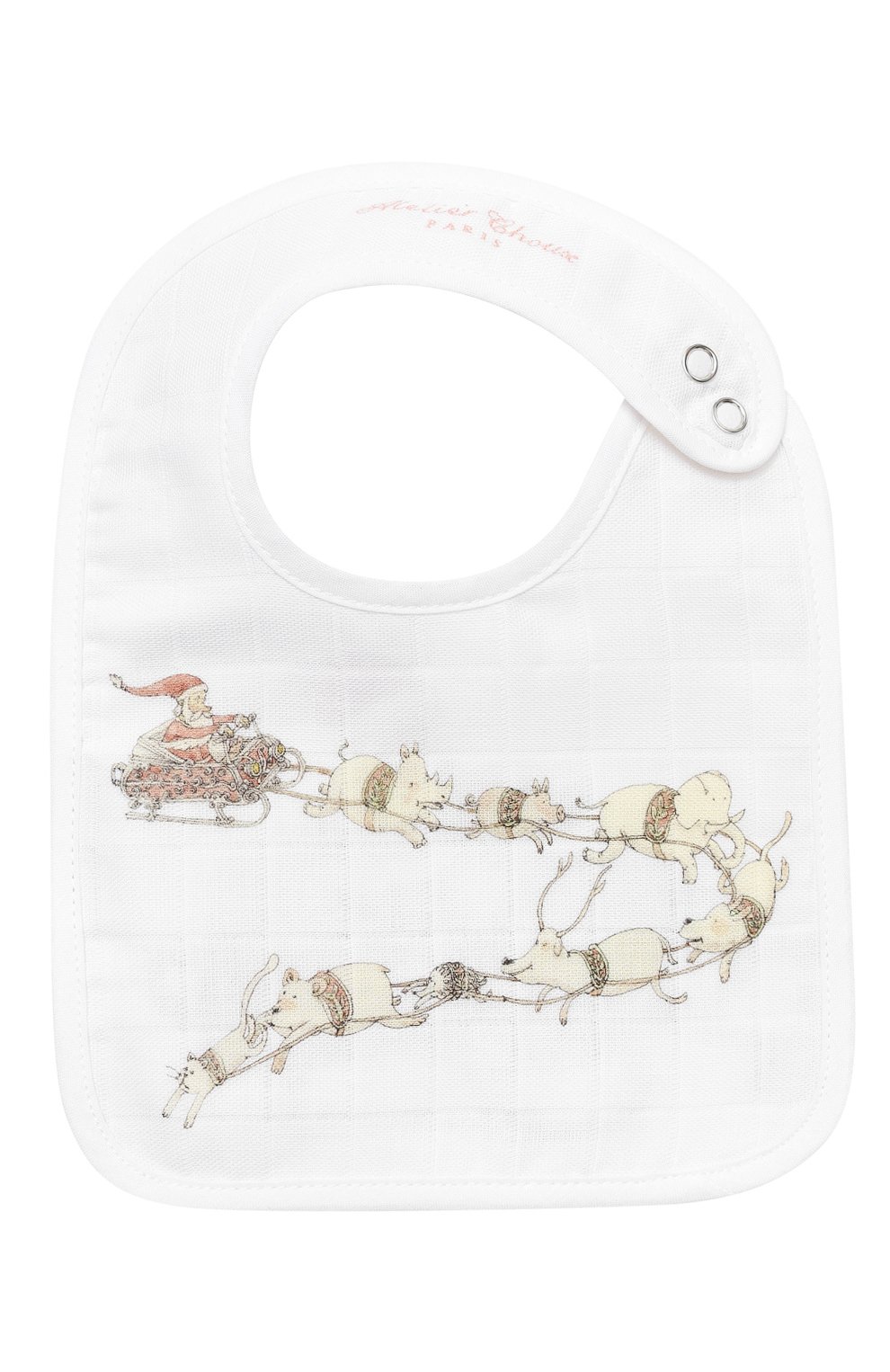 Хлопковый нагрудник ATELIER CHOUX, арт. SMALL BIB SANTA`S SLEIGH, фото 1