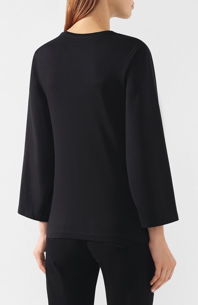 Хлопковый лонгслив TOTEME черного цвета по цене 13400 руб., арт. ESPERA L0NG SLEEVE 193-440-770, фото 4 Хлопковый лонгслив TOTEME, арт. ESPERA L0NG SLEEVE 193-440-770, фото 4