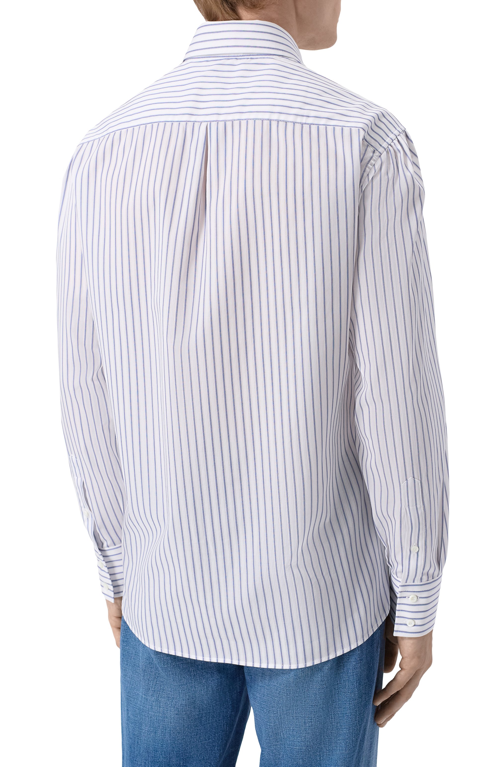 Хлопковая сорочка BRUNELLO CUCINELLI, арт. MA6830028, фото 4