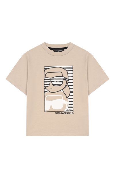 Хлопковая футболка KARL LAGERFELD KIDS, арт. Z31091