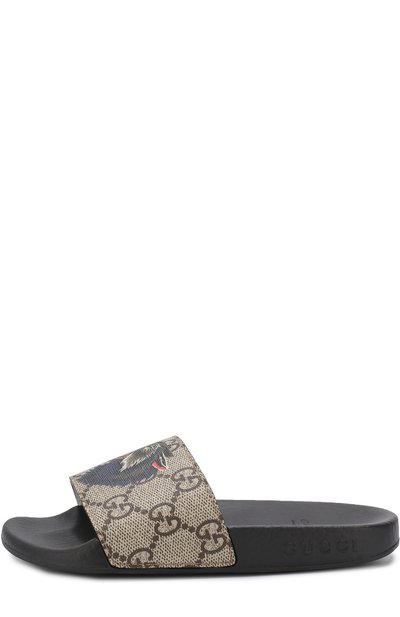 Кожаные шлепанцы с принтом GUCCI, арт. 508806/9N500, фото 2