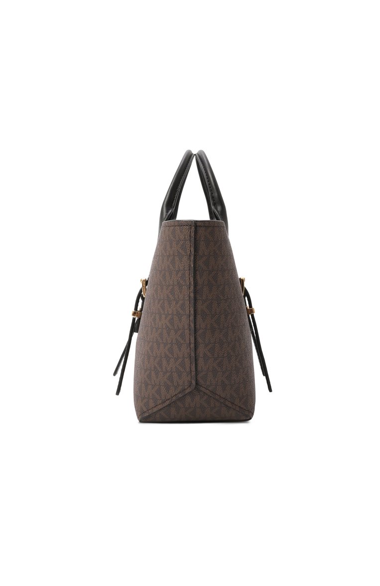 Женская сумка moore small MICHAEL MICHAEL KORS коричневого цвета, арт. 30R5G90S1B | Фото 4 (Ремень/цепочка: На ремешке; Размер: small; Материал: Экокожа, Канва)