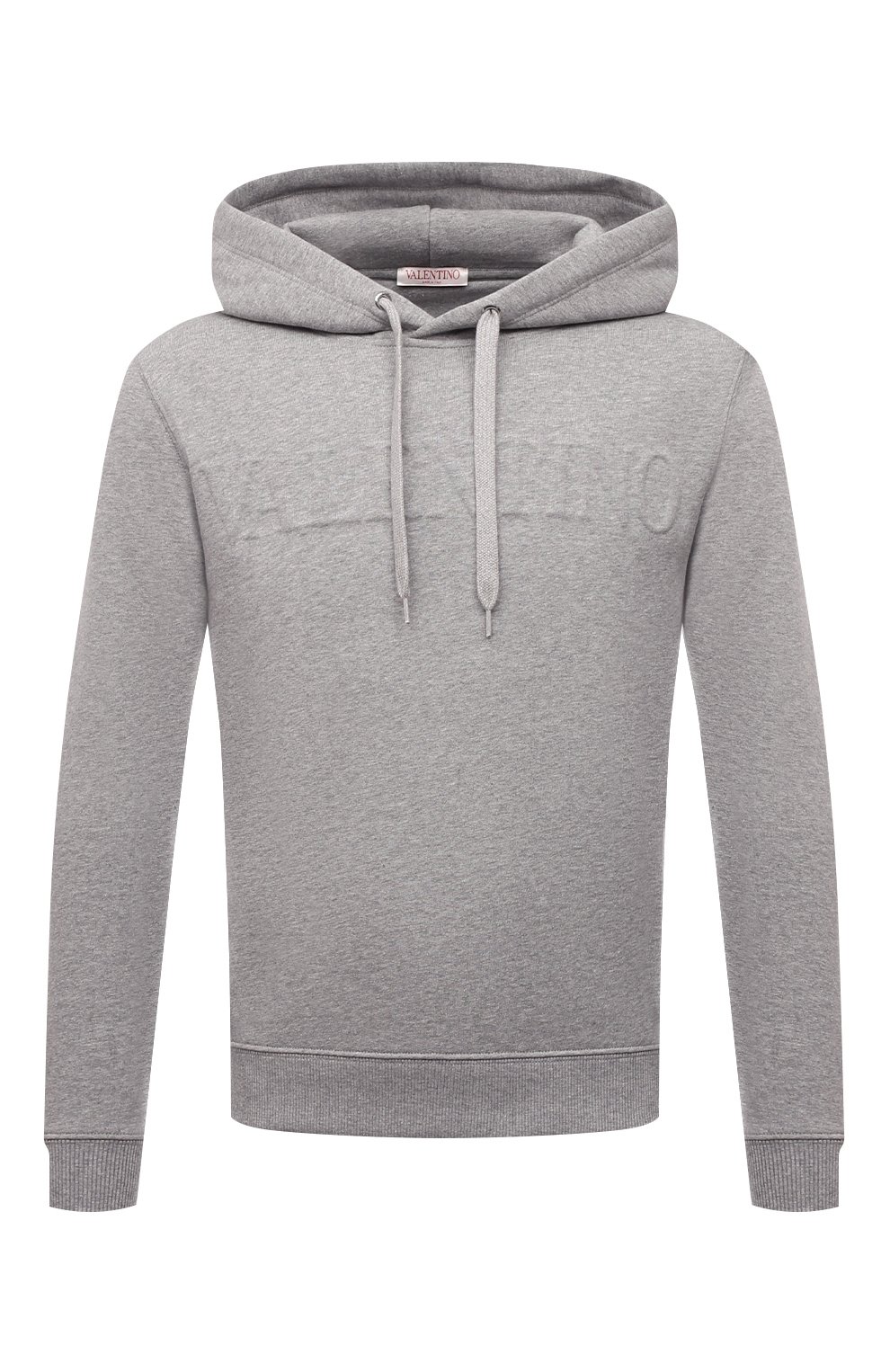 Хлопковое худи VALENTINO серого цвета по цене 77400 руб., арт. XV3MF21D84D, фото 1 Хлопковое худи VALENTINO, арт. XV3MF21D84D, фото 1