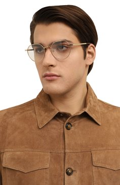 Женские оправа SAINT LAURENT золотого цвета, арт. SL 647/F 003 | Фото 3 (Нос: Не проставлено; Региональные ограничения белый список (Axapta Mercury): Не проставлено; Материал: Металл; Кросс-КТ: Оправы-унисекс; Тип очков: Оправа; Очки форма: Круглые; Оптика Гендер: оптика-унисекс)
