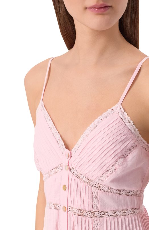 Хлопковое платье Love Shack Fancy D2245-1987 Розовый  D2245-1987 Фото 4