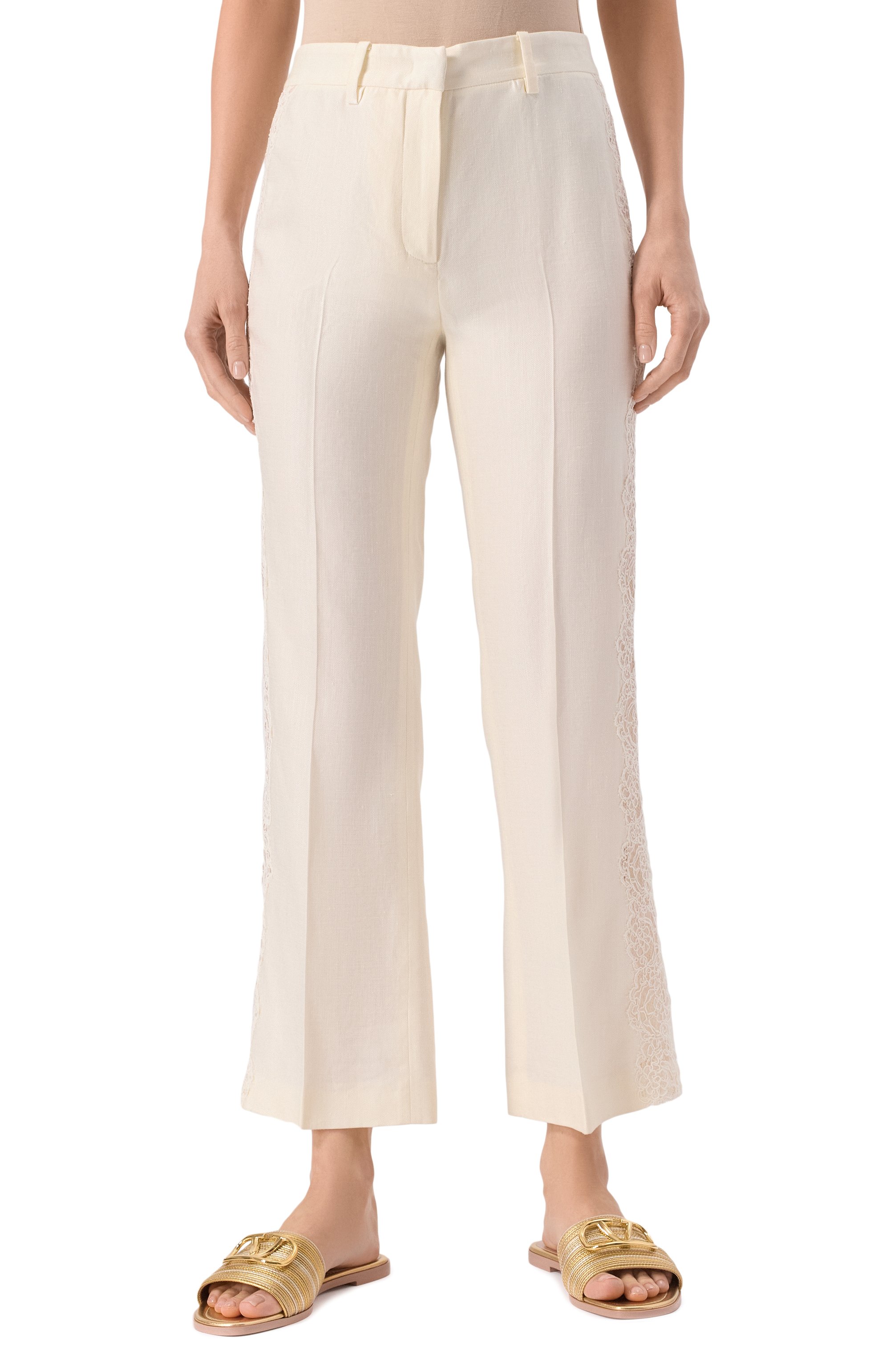 Брюки изо льна и шелка MVST кремового цвета по цене 85800 руб., арт. 25E/X2P/0/B022/5546, фото 3 Брюки изо льна и шелка MVST, арт. 25E/X2P/0/B022/5546, фото 3