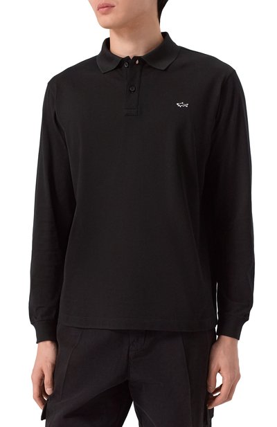 Хлопковое поло PAUL&SHARK черного цвета по цене 21400 руб., арт. 99311003, фото 3 Хлопковое поло PAUL&SHARK, арт. 99311003, фото 3