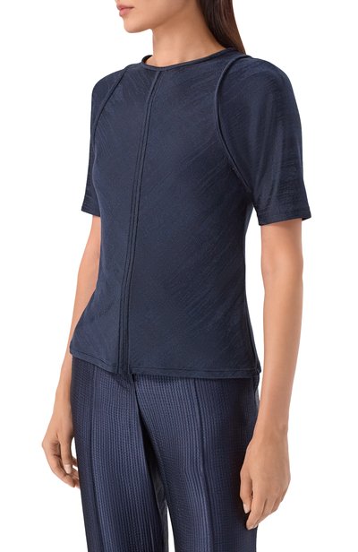 Топ из вискозы GIORGIO ARMANI темно-синего цвета по цене 85300 руб., арт. GW004437/AF24786, фото 3 Топ из вискозы GIORGIO ARMANI, арт. GW004437/AF24786, фото 3