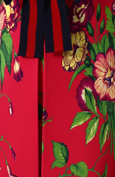 Приталенное мини-платье с завышенной талией и принтом GUCCI, арт. 501488/X7B05, фото 5