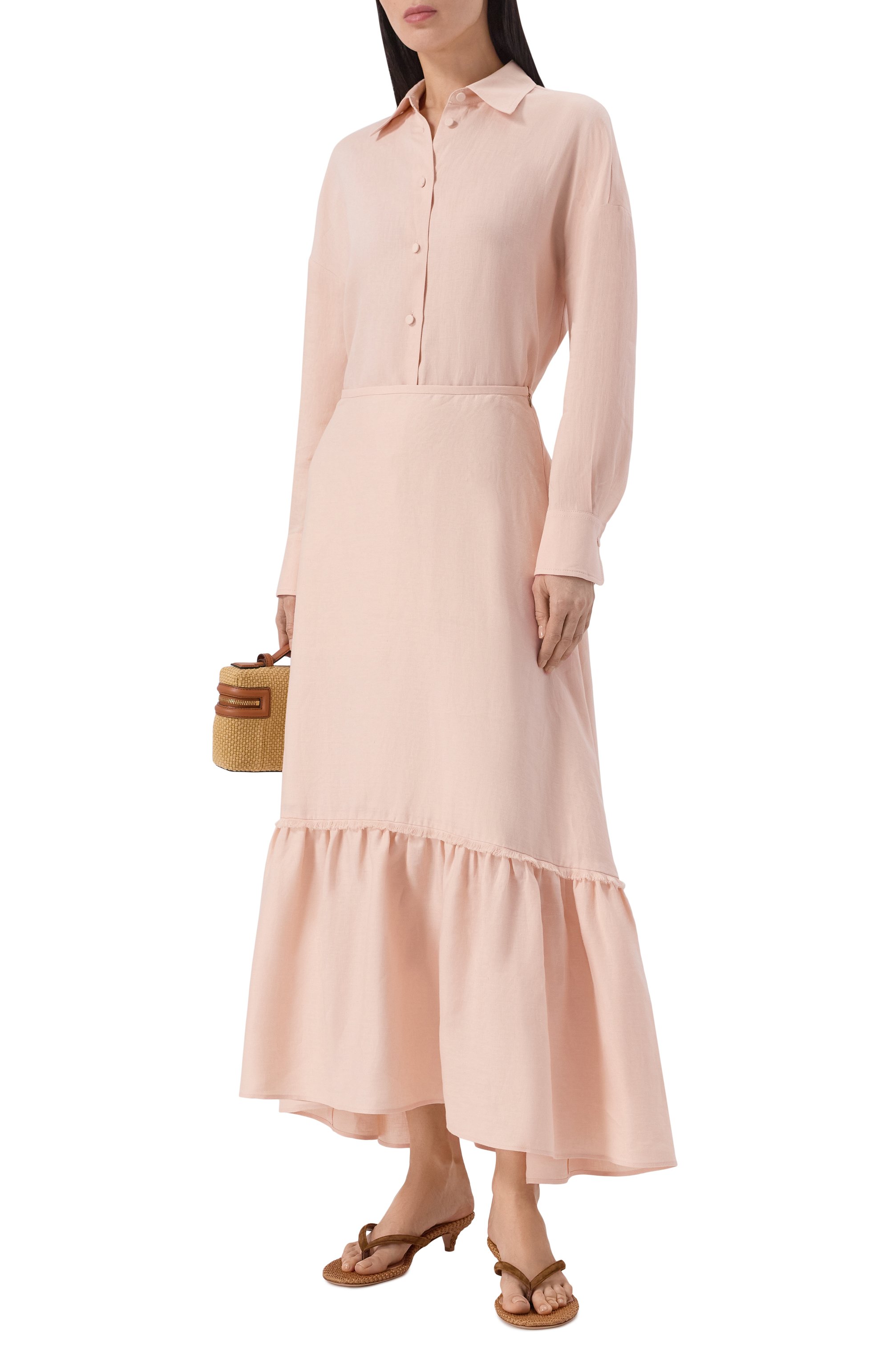 Льняная рубашка AGNONA светло-розового цвета по цене 121000 руб., арт. TD1113E/U3049E, фото 2 Льняная рубашка AGNONA, арт. TD1113E/U3049E, фото 2