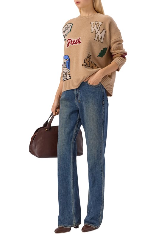 Шерстяной свитер Weekend Max Mara PAVIDI Бежевый  PAVIDI Фото 2