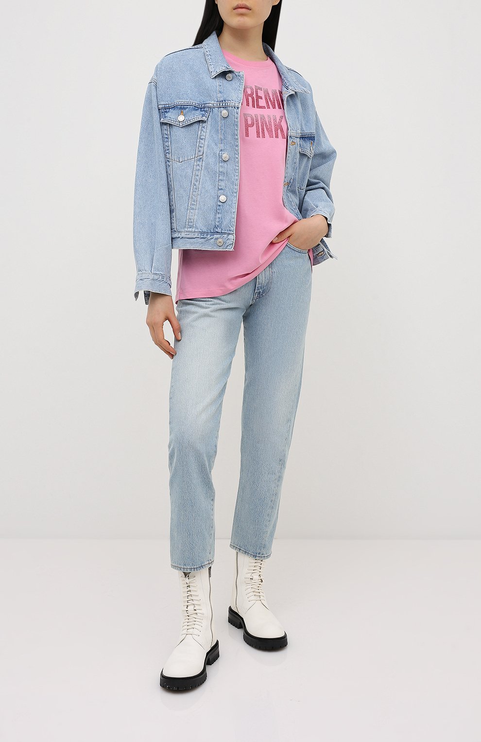 Хлопковая футболка REDVALENTINO розового цвета по цене 19950 руб., арт. UR3MG06Z/5B6, фото 2 Хлопковая футболка REDVALENTINO, арт. UR3MG06Z/5B6, фото 2