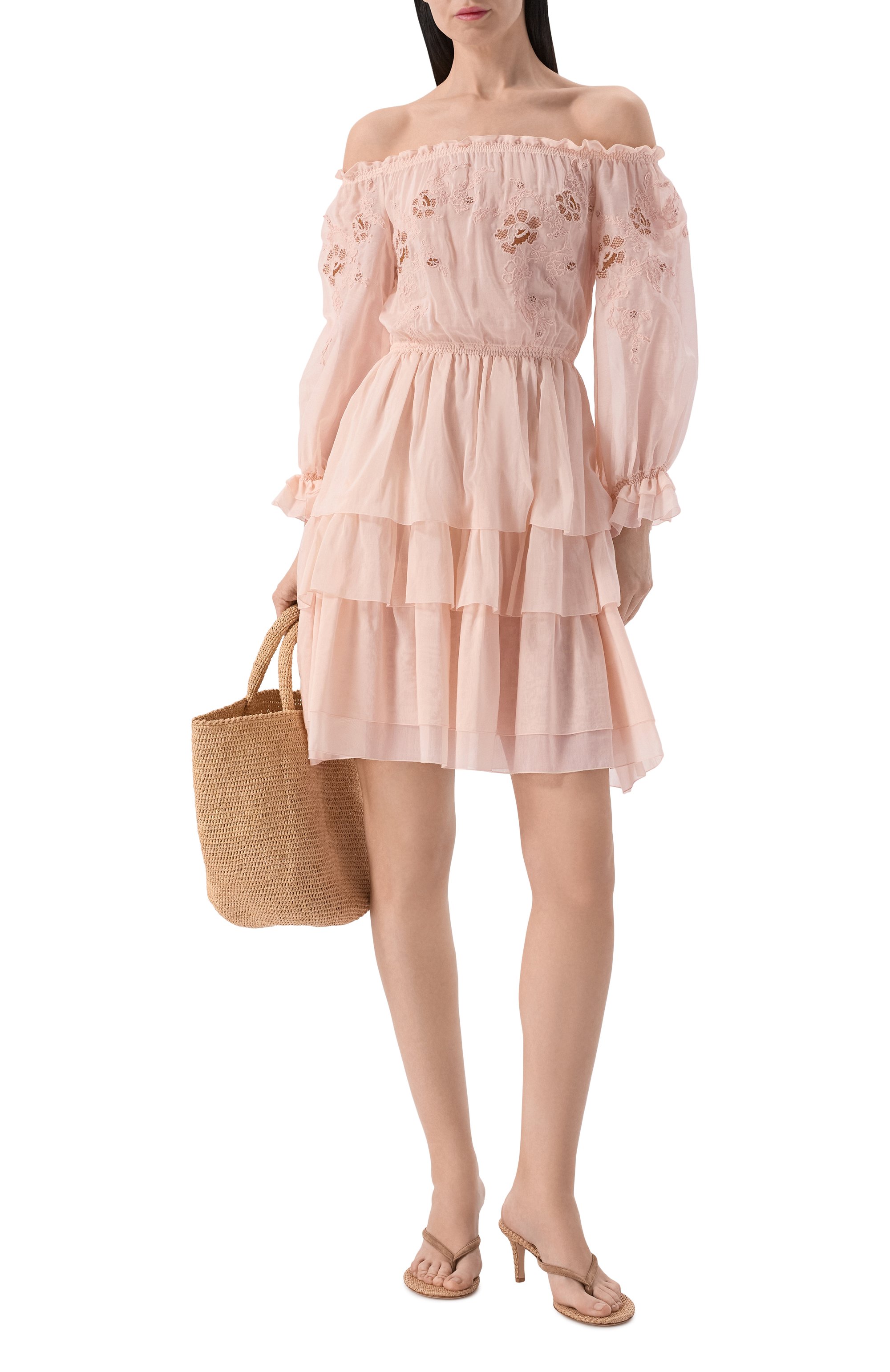 Платье из хлопка и шелка ERMANNO SCERVINO, арт. D484Q621XYR, фото 2