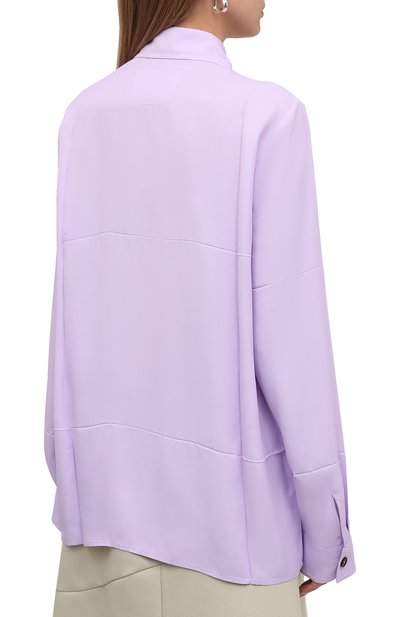 Рубашка из вискозы JIL SANDER сиреневого цвета по цене 96200 руб., арт. JSWT605306-WT381500, фото 4 Рубашка из вискозы JIL SANDER, арт. JSWT605306-WT381500, фото 4