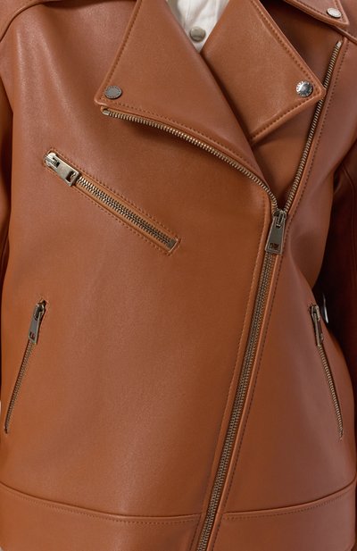 Кожаная куртка MASLOV коричневого цвета по цене 127600 руб., арт. SMW101, фото 5 Кожаная куртка MASLOV, арт. SMW101, фото 5