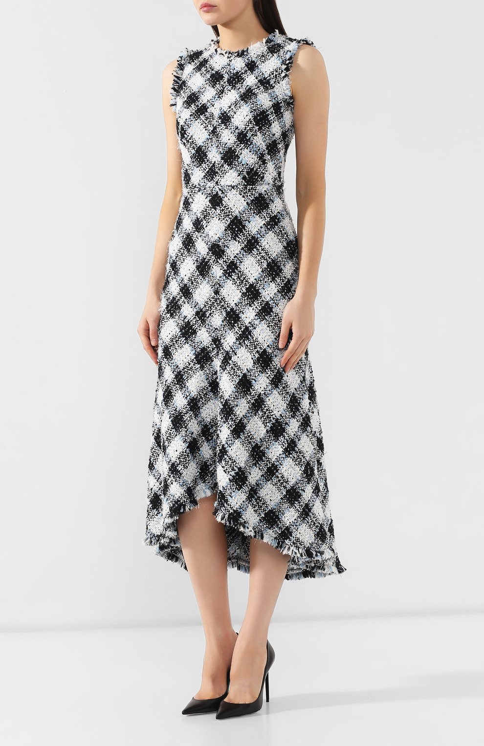 Твидовое платье ALEXANDER MCQUEEN синего цвета по цене 324000 руб., арт. 577592/QEAAR, фото 3 Твидовое платье ALEXANDER MCQUEEN, арт. 577592/QEAAR, фото 3