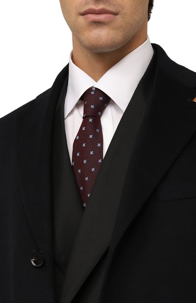 Галстук из хлопка и шелка LUIGI BORRELLI, арт. CR515092, фото 2