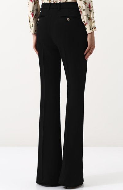 Однотонные расклешенные брюки из вискозы GUCCI, арт. 497701/ZKR01, фото 4