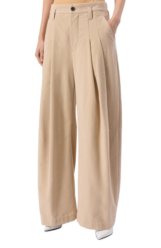 Хлопковые брюки Brunello Cucinelli MB152P9022 Бежевый  MB152P9022 Фото 3