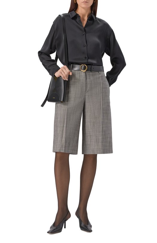 Шорты из шелка и шерсти Jil Sander J02KA0353/J55079 Серый  J02KA0353/J55079 Фото 2