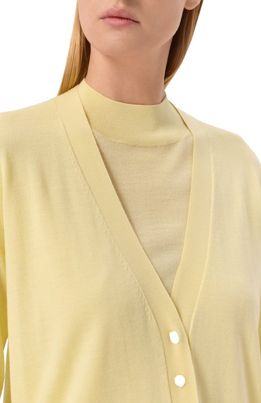 Кардиган из кашемира и шерсти Jil Sander J01HP0001/J14501 Жёлтый  J01HP0001/J14501 Фото 5
