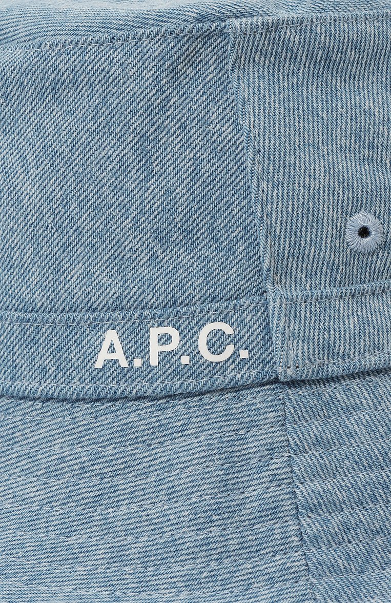 Мужская джинсовая панама A.P.C. голубого цвета, арт. C0GXLM24096IAB | Фото 4 (Нос: Не проставлено; Материал: Хлопок, Текстиль; Материал сплава: Проставлено)