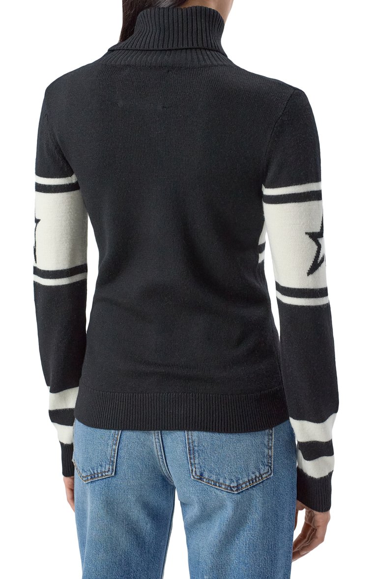 Женская шерстяная водолазка PERFECT MOMENT черного цвета, арт. W3000075/SCHILD SWEATER | Фото 4 (Материал внешний: Шерсть; Материал сплава: Проставлено; Рукава: Длинные; Драгоценные камни: Проставлено; Длина (для топов): Стандартные; Женское Кросс-КТ: Водолазка-одежда; Стили: Кэжуэл)