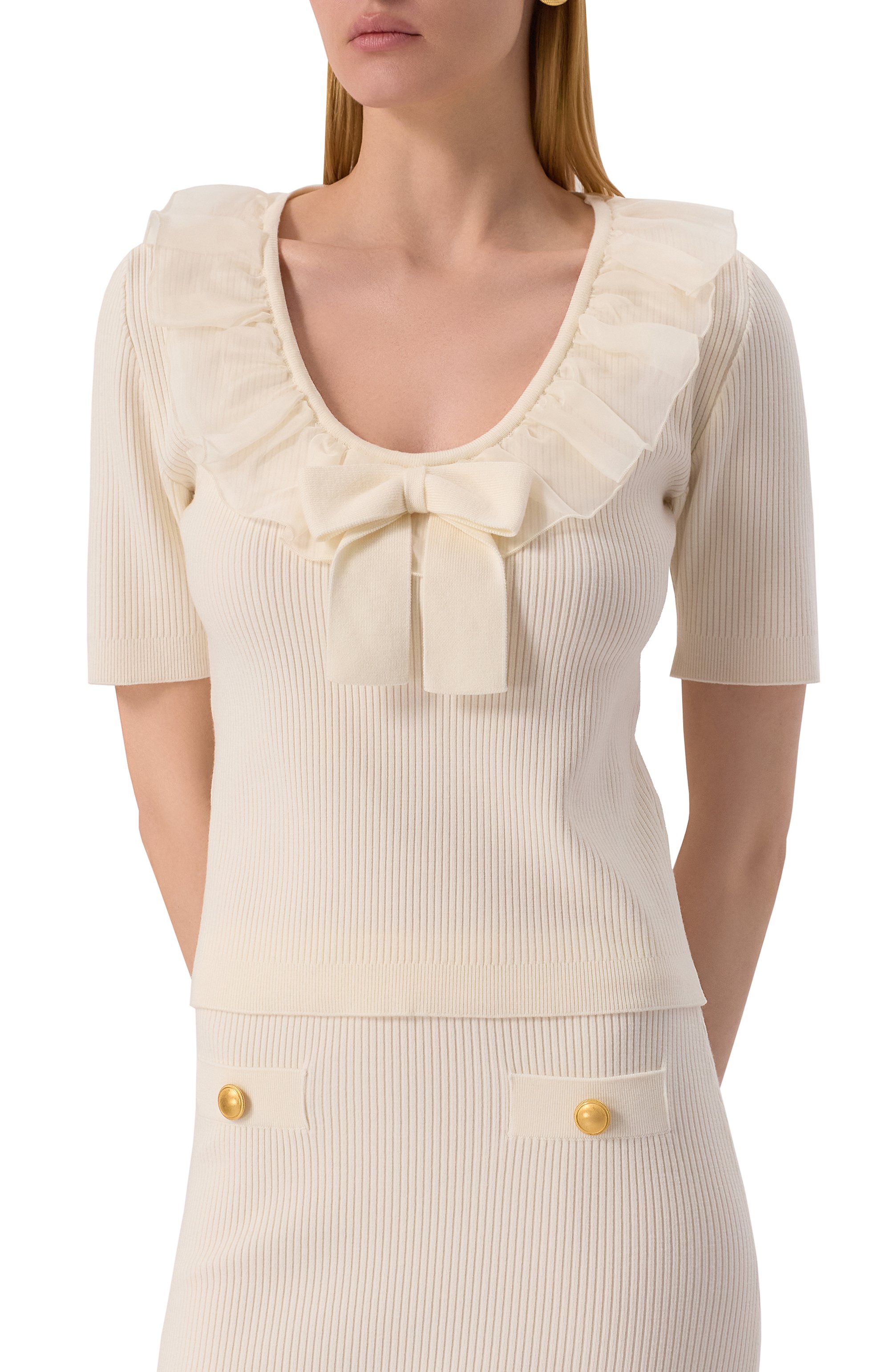 Пуловер из шерсти и кашемира ALESSANDRA RICH, арт. FABX4045-K4514, фото 3