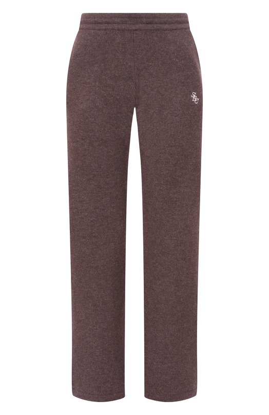 Брюки из кашемира и шерсти Sporty and Rich PA02766302BR27 Коричневый PA02766302BR27