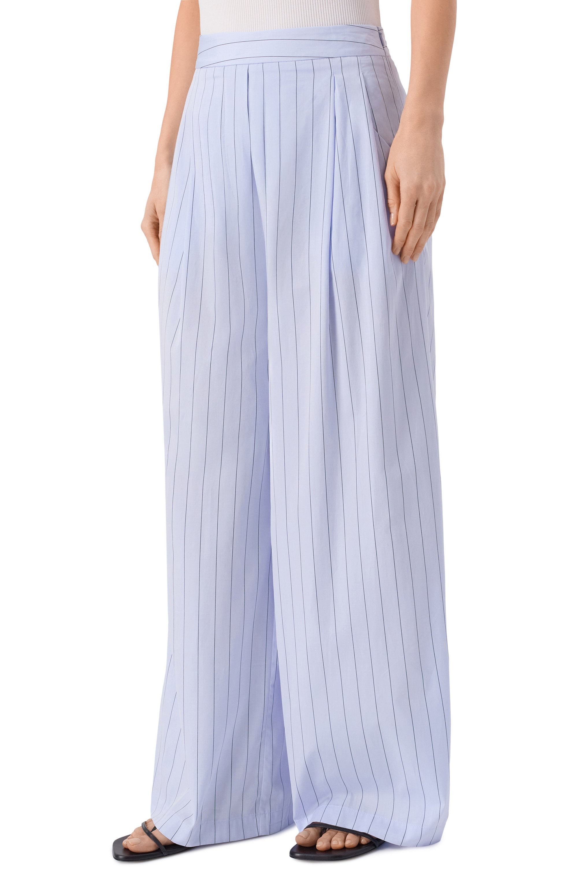 Хлопковые брюки ERIKA CAVALLINI голубого цвета по цене 44950 руб., арт. P6SJ20, фото 3 Хлопковые брюки ERIKA CAVALLINI, арт. P6SJ20, фото 3