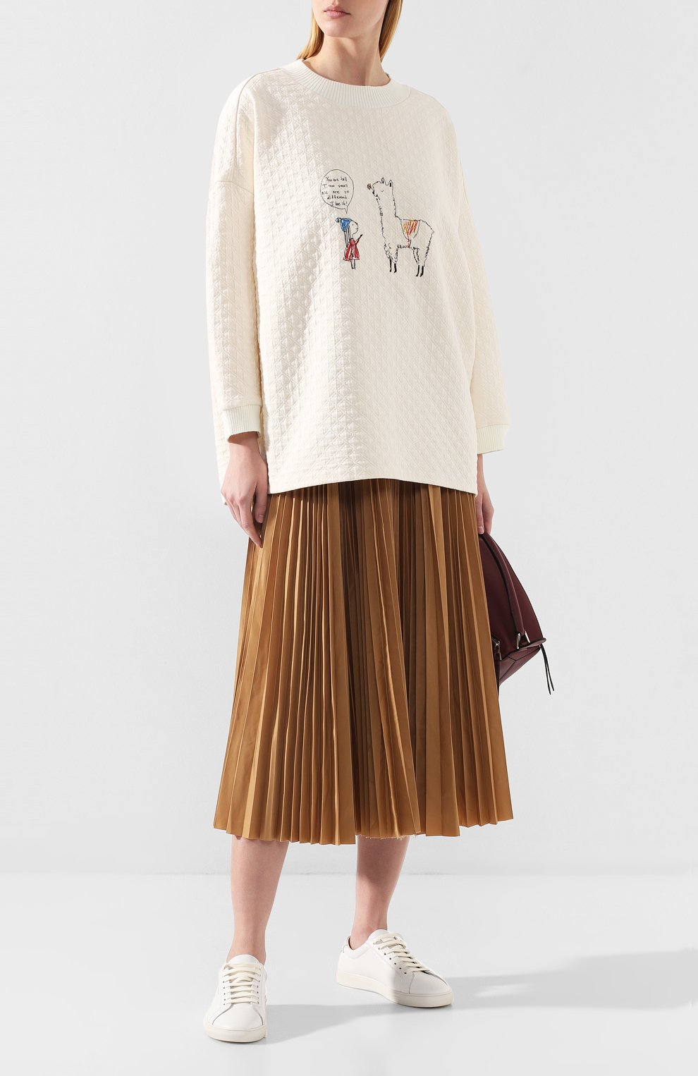 Хлопковый свитшот VIKA GAZINSKAYA бежевого цвета по цене 36610 руб., арт. FW19-1260, фото 2 Хлопковый свитшот VIKA GAZINSKAYA, арт. FW19-1260, фото 2