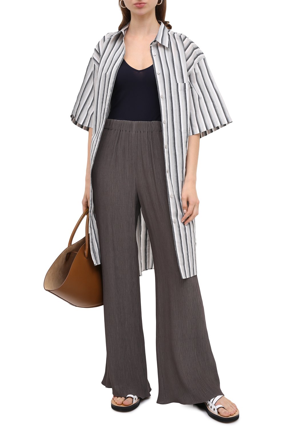 Топ JIL SANDER темно-синего цвета по цене 16850 руб., арт. JSCR705046-WR477108, фото 2 Топ JIL SANDER, арт. JSCR705046-WR477108, фото 2
