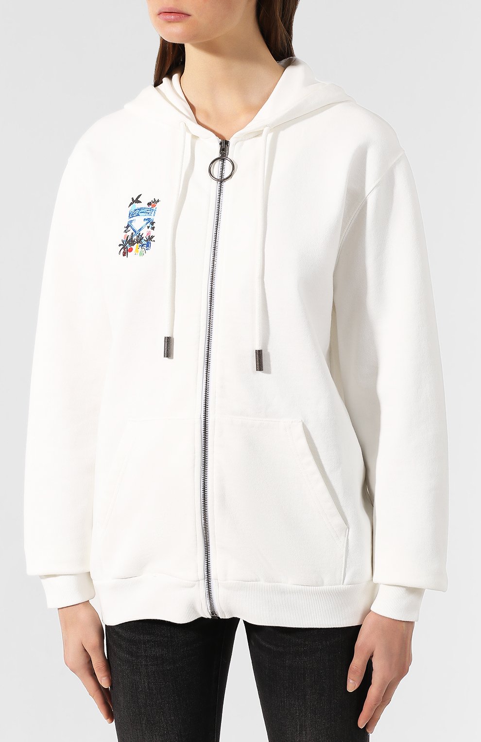 Хлопковая толстовка OFF-WHITE белого цвета по цене 42500 руб., арт. 0WBE003E190030630130, фото 3 Хлопковая толстовка OFF-WHITE, арт. 0WBE003E190030630130, фото 3