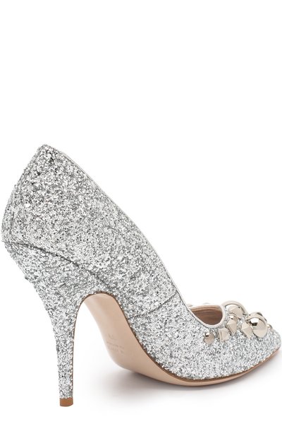 Туфли с глиттером и заклепками на шпильке MIU MIU, арт. 5I242B/36B, фото 4