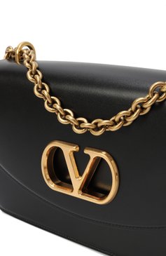 Женская сумка vain medium VALENTINO черного цвета, арт. 6W2B0R16/GCB | Фото 3 (Ремень/цепочка: На ремешке; Размер: medium; Материал: Натуральная кожа)