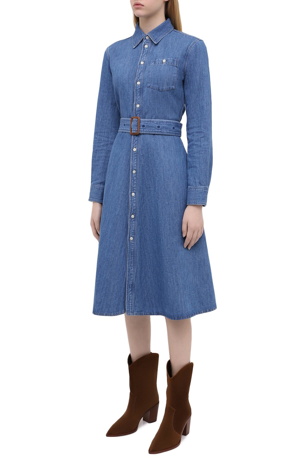 Платье из хлопка и льна POLO RALPH LAUREN синего цвета по цене 23650 руб., арт. 211810536, фото 3 Платье из хлопка и льна POLO RALPH LAUREN, арт. 211810536, фото 3