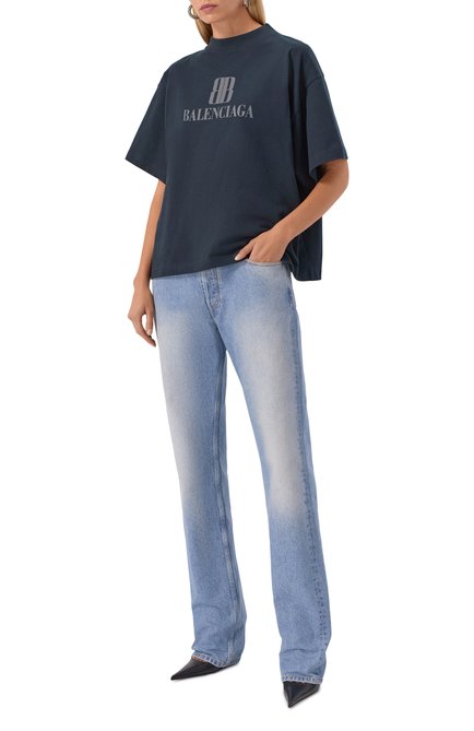 Женская хлопковая футболка BALENCIAGA, арт. 818431/TSVU4