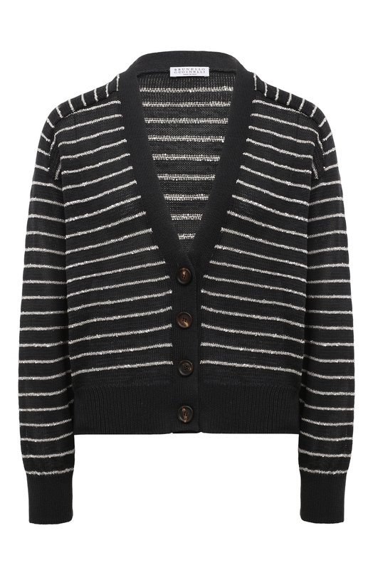 Хлопковый кардиган Brunello Cucinelli M7876B1330 Чёрный M7876B1330
