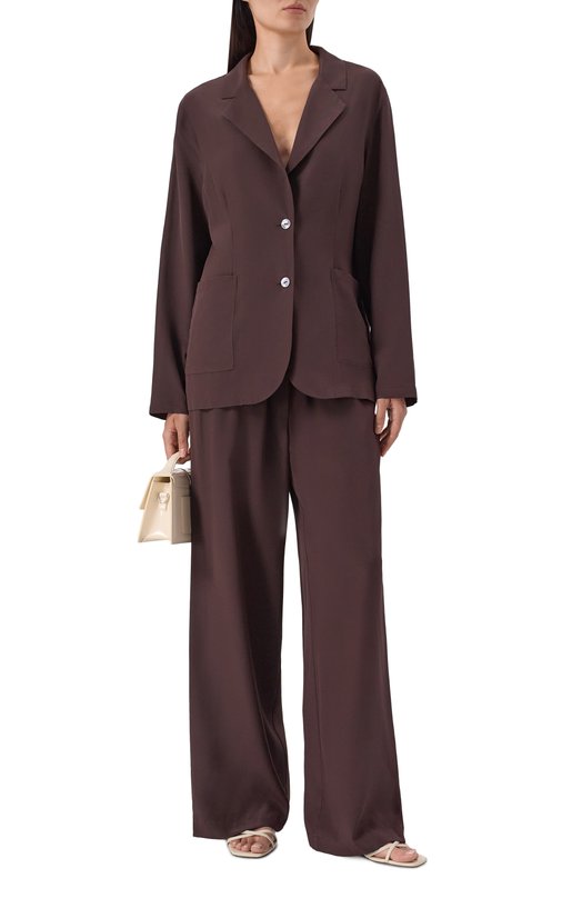 Шелковые брюки P.A.R.O.S.H. D230730/SWEET26 Коричневый  D230730/SWEET26 Фото 2