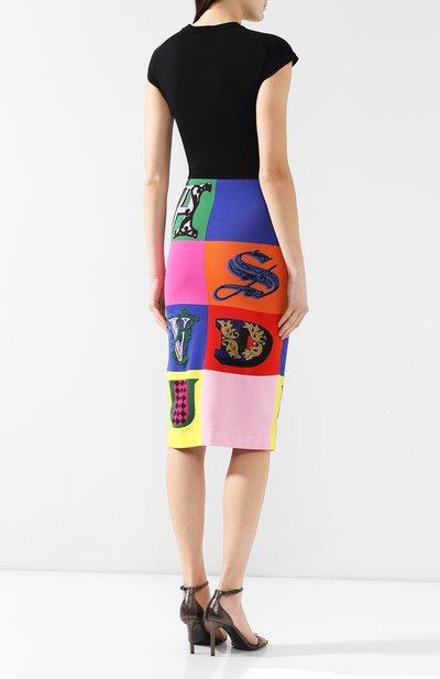 Платье из вискозы VERSACE разноцветного цвета по цене 254000 руб., арт. A81768/A228458, фото 4 Платье из вискозы VERSACE, арт. A81768/A228458, фото 4