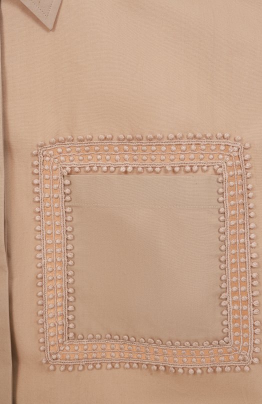 Хлопковая рубашка Elie Saab SH092NS25/P0009 Бежевый  SH092NS25/P0009 Фото 6