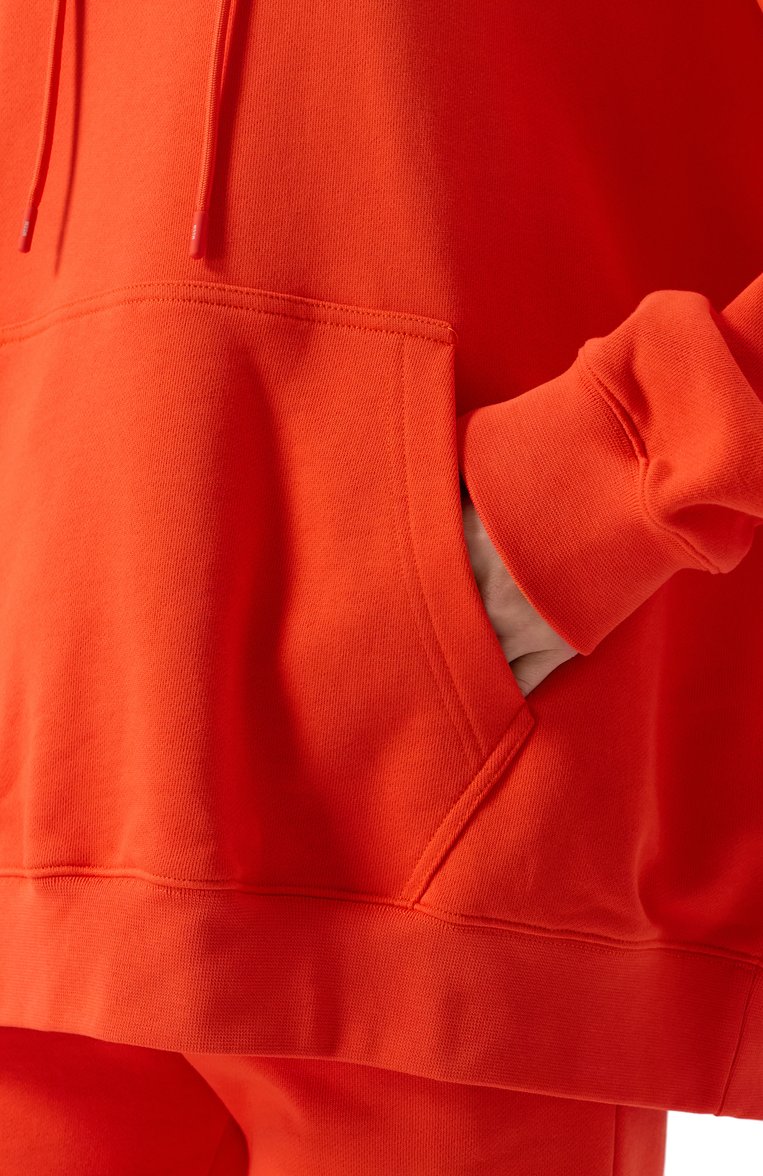Женский хлопковое худи MSGM красного цвета, арт. 3841MDM535/257000 | Фото 5 (Рукава: Длинные; Длина (для топов): Стандартные; Материал внешний: Хлопок; Женское Кросс-КТ: Худи-одежда; Стили: Спорт-шик)